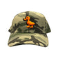 Duckshore Camuflaje verde orilla pato negro con naranja neón